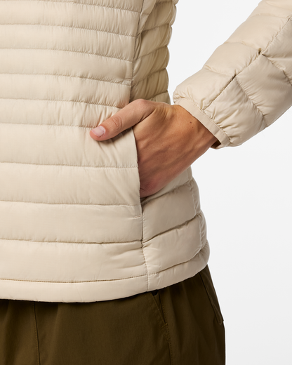 Fuego Down Hooded Jacket - Women's - Cream Stripes - US 8584