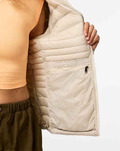 Fuego Down Hooded Jacket - Women's - Cream Stripes - US 8584